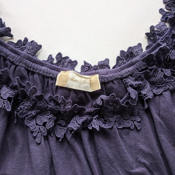 Grape Lilac Purple Top Floral Lace Collar - Picture 7 of 9